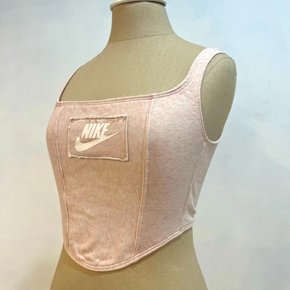 Frankie Collective Reworked Nike Sweatshirt Bustier Top - Picture 2 of 6